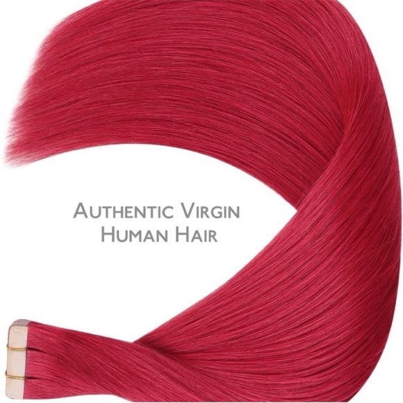 Red Remy Human Hair 20 Inch Tape In Hair Extensions - Picture 5 of 7